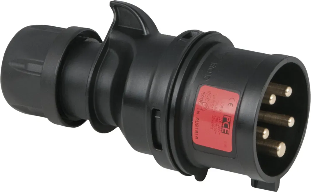 PCE CEE 16 A/400 V 5-pin Plug male Schwarz - Turbo Terminal - screwless - IP44