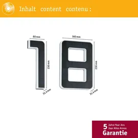 Paulmann Bundle Solar LED Hausnummernleuchte Nummer 18 - Schwarz