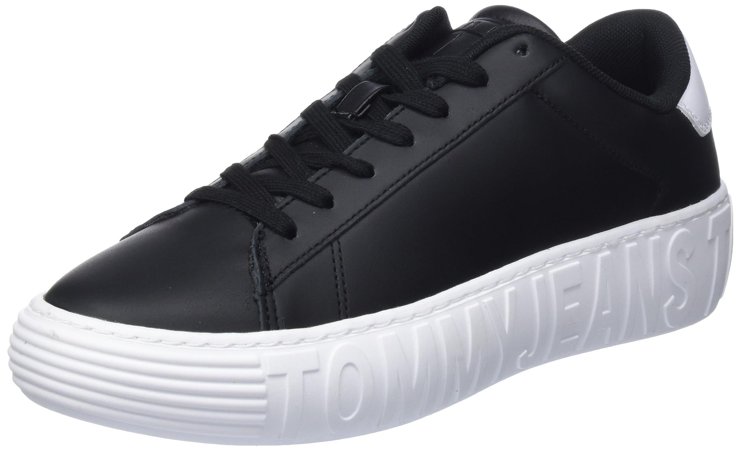 Tommy Jeans Herren Cupsole Sneaker Tommy Jeans Leather Outsole Schuhe, Schwarz (Black), 44 EU