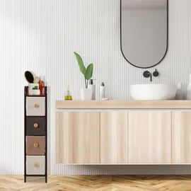 Relaxdays Schubladenschrank 84,5 x 20 x 49,5 cm Braun