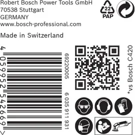 Bosch EXPERT C470 Schleifpapier 93x93mm K80 50-tlg.