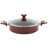 Mehtap Topf Teflon Antihaft Glasdeckel Fleischtopf Bratentopf Kochtopf Gemüsetopf Hardena Braun 24cm