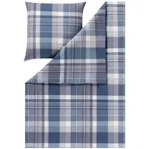 Estella Ambros Kariert Blau 155 x 220 cm + 80 x 80 cm
