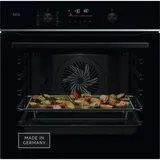 AEG Wifi Einbaubackofen – Serie 6 LED-Touchdisplay – Made in Germany – Pyrolyse Selbstreinigung – Kerntemperatursensor: Für Punktgenaues Garen – AirFry – 45 Automatikprogramme – Schwarz – TS6PB50WAB