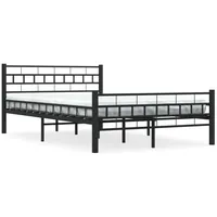 Furnicato Bettgestell Schwarz Stahl 140×200 cm