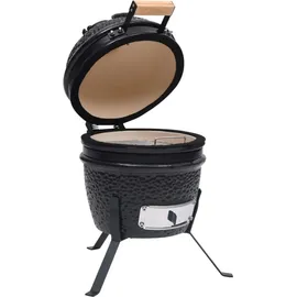 vidaXL 2-in-1 Kamado-Grill Smoker Keramik schwarz