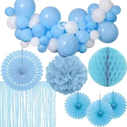 Hellblau Party Deko Set Partyset Jungs Baby Babyshower Kindergeburstag