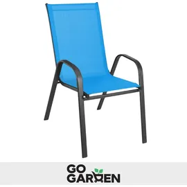 Zolta Metall Gartenstühle Gartensessel 55 x 80 x 89 cm blau 4 St.