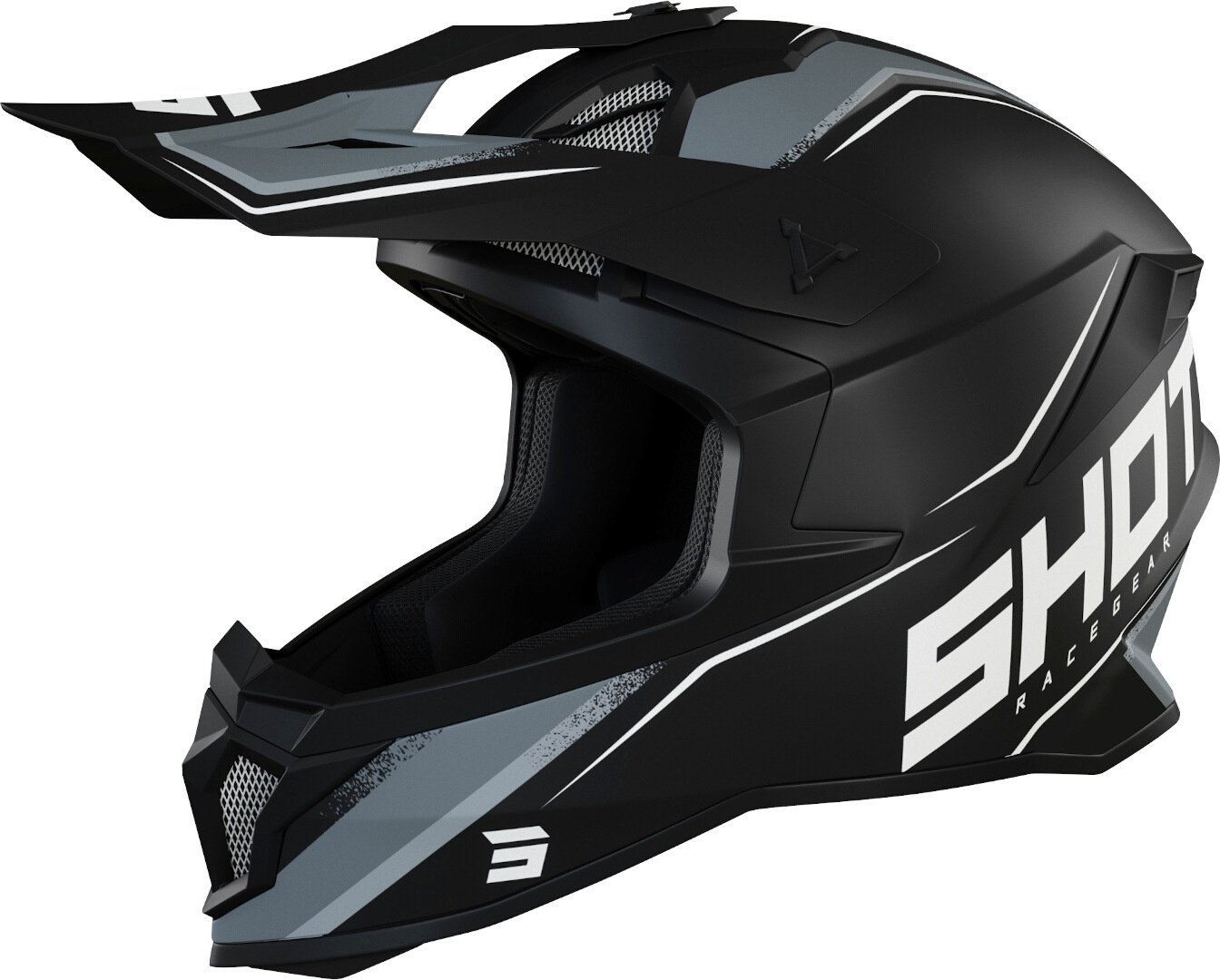 Shot Lite Prism Motorcross helm, zwart-wit, 2XL Voorman