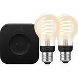 Philips Hue Filament White Ambiance Standard Doppelpack + Bridge Pro