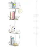 bremermann Teleskop-Badregal, 4 Körbe Duschregal bis max. ca. 290 cm (Weiß)