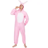 Vegaoo Lustiger Hase Kostüm Kaninchen rosa-weiss