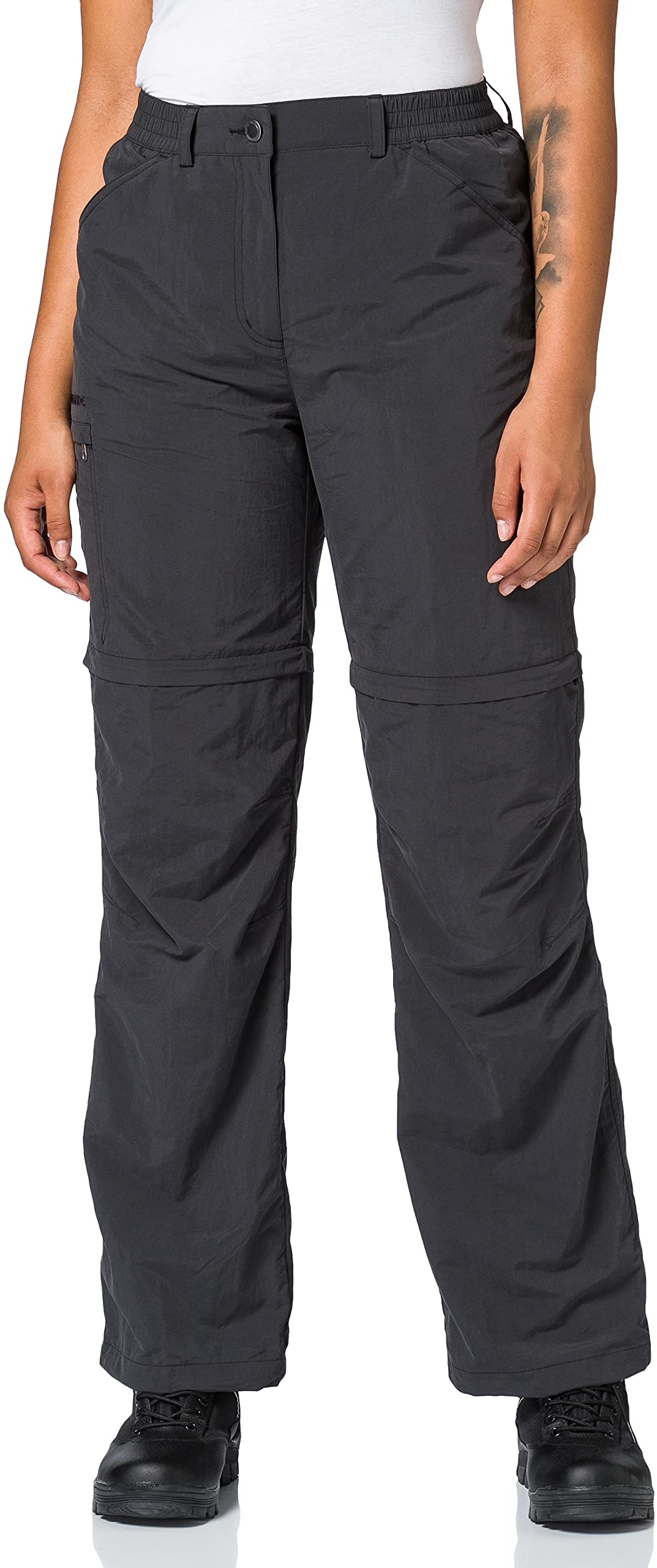 VAUDE Damen Hose Women's Farley Zip-Off Pants IV, abzippbare Wanderhose, black, 42/Short, 038730104420