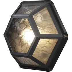 Konstsmide Wand-/Deckenleuchte Castor, schwarz, gelbliches Acrylglas (533-750)