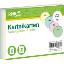 RNK Karteikarte A6 5farb. Liniert 115069 100ST