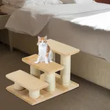 Tiertreppe Katzentreppe Hundetreppe Treppe für Katze und Hunde 3 Stufen Creme