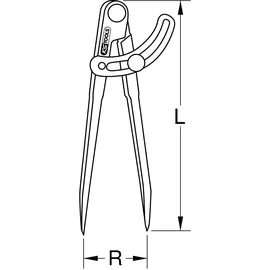 KS Tools Zirkel 300 mm Silber