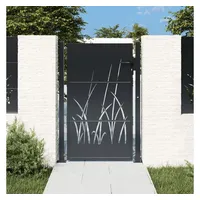 vidaXL Gartentor Anthrazit 105x155 cm Stahl Gras-Design