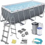 BESTWAY Steel Pro Max 412 x 201 x 122 cm inkl. Filterpumpe und Poolleiter