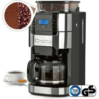 Barista Kaffeemaschine Mahlwerk 900W Edelstahl/Schwarz 12 Tassen Permanentfilter