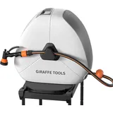 Giraffe Tools Ausziehbare Schlauchtrommel mit 30 m, Robuste Bodenmontage, Gartenschlauchtrommel, mit 7-Funktions-Sprühdüse und 360° Flexiblem Drehsockel