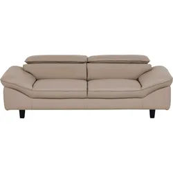 3-Sitzer HOME AFFAIRE "Pilot", beige (sand), B:218cm T:108cm, Sofas, Dreisitzer mit Kopfteilverstellung