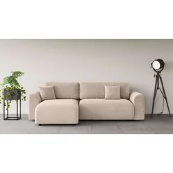 Ecksofa ANDAS "VasbySuyal", beige, B:235cm H:80cm T:138cm, 100% Polyester, Sofas, L-Form