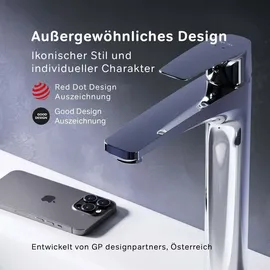 AM PM Waschtischarmatur Hoch, Wasserhahn Bad Waschbecken Armatur Einhebelmischer Badarmatur, Mischbatterie für Badezimmer, Aufsatzwaschbecken