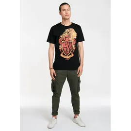LOGOSHIRT T-Shirt LOGOSHIRT "Harry Potter - Gryffindor Logo", Herren, Gr. L, schwarz, 100% Baumwolle, bedruckt, normal, Rundhals, Shirts T-Shirt, mit Harry Potter-Print