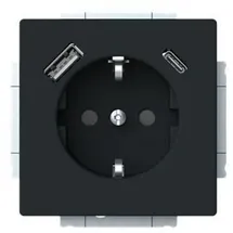 Busch-Jaeger USB-Steckdose 20 EUCB2USBAC-885 Schwarz 1 St.