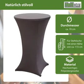 Baumarktplus 10x Stehtischhusse Stretch 70 cm anthrazit Tischdecke Husse Bistrotisch Partytisch