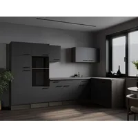 Respekta Winkelküche 340 x 172 cm grau