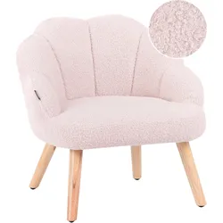 Kindersessel MILAND Bouclé Pastellrosa