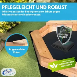 Coemo Sandkasten Larry M Holz inkl. Abdeckplane + Bodenplane