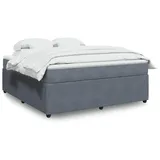 vidaXL Boxspringbett 180 x 200 cm Dunkelgrau