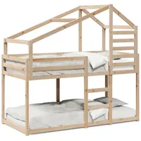 VidaXL Etagenbett mit Dach 75x190 cm Massivholz Kiefer -