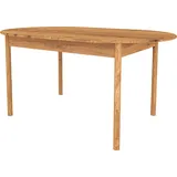 Esstisch oval 160x80 cm, Eiche massiv geölt, PORI-165 - Braun