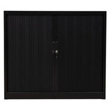 PROREGAL® Rollladenschrank Rollladenschrank Weasel, 2 Ordernhöhen, HxBxT 105x120x46cm, Schwarz schwarz