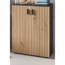inn.furn Badezimmer Kommode in Eiche und Grau 60 cm Livia