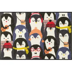 Fußmatte "Penguin Audience", bunt, B:50cm H:7mm L:75cm, Polyamid, WASH+DRY BY KLEEN-TEX, Teppiche