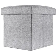 Intirilife Sitzhocker Faltbar Leinen 38 x 38 x 38 cm Grau