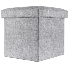Intirilife Sitzhocker Faltbar Leinen 38 x 38 x 38 cm Grau
