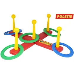 Polesie Kinder Ringwurfspiel 41388, Geschicklichkeitsspiel, für drin und draußen rot