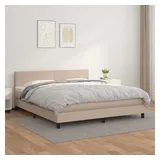 vidaXL Boxspringbett Matratze Cappuccino-Braun 180x200 cm Kunstleder