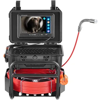 Vevor Kanalkamera, 50 m, selbstnivellierende Rohrkamera mit 512-Hz-Sender, Entfernungszähler, 9-Zoll-Bildschirm, 1080P HD-Rohrinspektionskamera mit 12 LEDs und 32-GB-Karte, Endoskop Kanalrohre