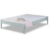 BedBox Metallbett Futonbett, Alice, Metallbett ohne Schnick Schnack silberfarben 140 cm x 200 cm
