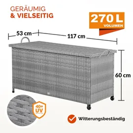 CASARIA Gartenbox Polyrattan Grau