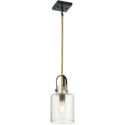Licht-Erlebnisse Hängeleuchte DEIRA Messing Transparent Stahl Regenglas LE121233