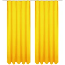 Bestgoodies Dekoschal Ellen Universalband Blickdicht 2er Pack - 140x145 cm Gelb,