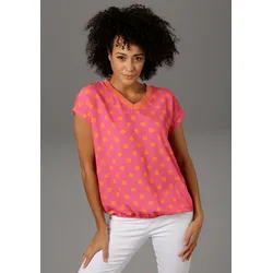 T-Shirt, im Material- und Mustermix, Gr. 36, pink-orange, , 55931049-36